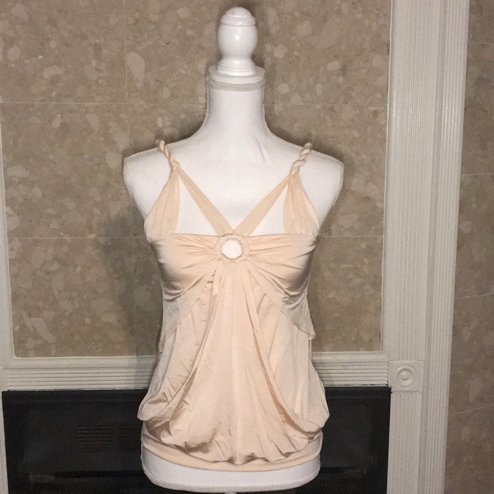 💎 Bebe top with rope straps and drape front